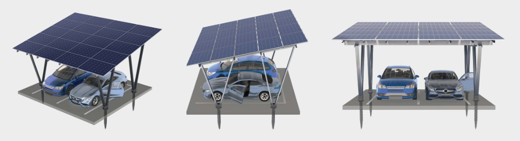 PV Carport mit Schraubfundamenten